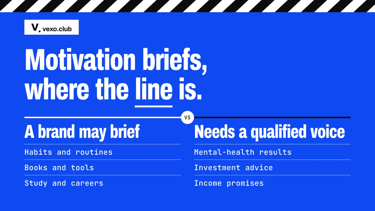 Motivational briefs a brand may run, and those needing a qualified voice — motivational influencers in India, vexo.club